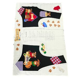 Vintage Bone Appetit Dog Cut and Sew Vest Timeless Treasures Fabric Panel